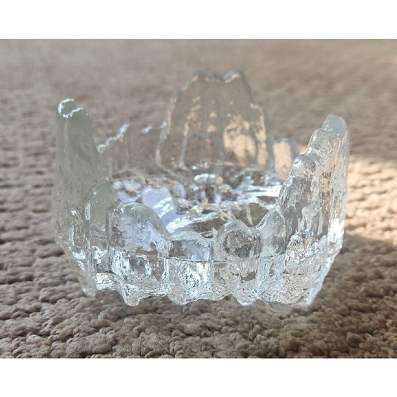 Vintage LE Smith Drama Light Tripod Crystal 2 In 1 Candle Holder Glacier Ice - Picture 3 of 9